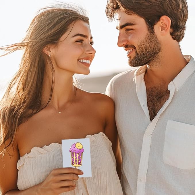 CHGCRAFT Ice Cream Cart Clear Stamps Ice Cream Cone Dessert Transparent Handicraft Stamps for DIY Scrapbooking Photo Album Decorative, 6.3x4.3inch