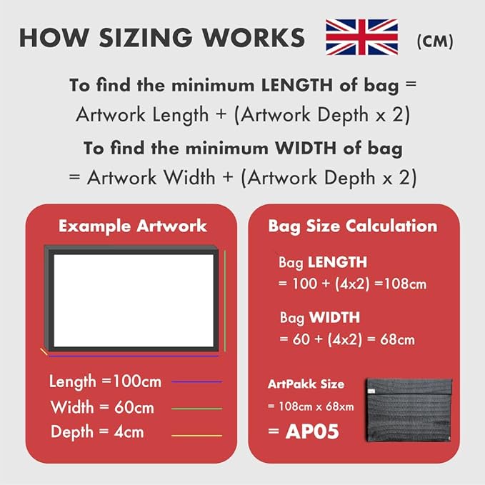 Art Bags (AP08-52" x 63") - Strong • Shock-Absorbent • Reusable • Non-Toxic • Waterproof • Acid-Free Lining - Long-Term Art Storage + Shipping + Protection Solution (Color May Vary)