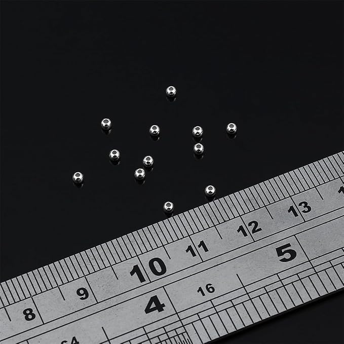 925 Sterling Silver Round Beads 2mm 100pcs for Jewelry Making Findings