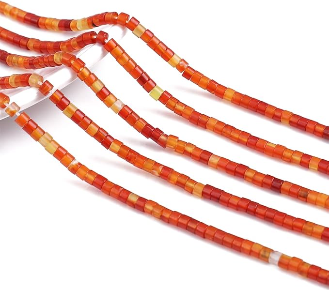 Natural Red Agate Spacer Beads Caps Flat Round Loose Beads for Beading Jewelry Making 3mmx2mm 38cm