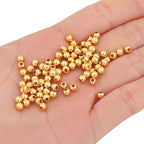 18K Gold Plated Round Spacer Beads 4mm 100pcs for Jewelry Making Findings Non Tarnish