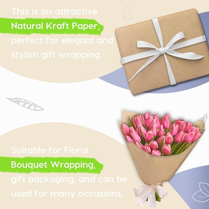 SMART&CASUAL 15" x 600" (50') Brown Kraft Paper Roll for Art Craft Supplies Gift Wrapping Moving Packing Kids Painting Drawing Paint Easel Poster Chart Paper