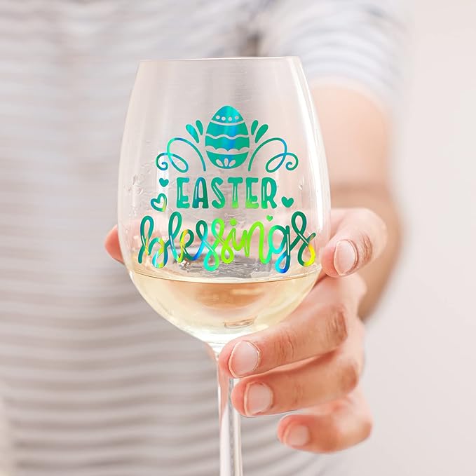 GIRAFVINYL Green Holographic Vinyl, Glossy Green Holograophic Permanent Vinyl - 12" x 6 ft for Crafts Decal Signs Stickers