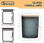 Thick Candle Jars for Making Candles 16 Pcs, 7 OZ Empty Jars with Wood Lids for Candle Making, Sample Container, Frosted Gray