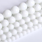 4MM Natural Stone White Porcelain Agate Beads Round Loose Stone Beads for Jewelry and Bracelets Making 180pcs 2 Strands 32"