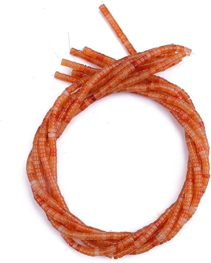 Natural Red Agate Spacer Beads Caps Loose Semi Gemstone for Beading Jewelry Making 4mmx2mm 38cm