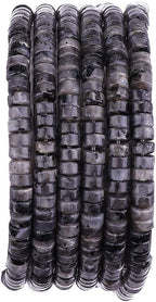 Natural Black Spectrolite Spacer Beads Caps Loose Semi Gemstone for Beading Jewelry Making 4mmx2mm 38cm