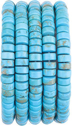 Natural Blue Turquoise Spacer Beads Caps Loose Semi Gemstone for Beading Jewelry Making 6mmx3mm 38cm