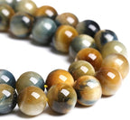 8mm 45PCS Natural Stone Dreamlike Blue Tiger Eye Beads for Jewelry Making DIY Bracelet