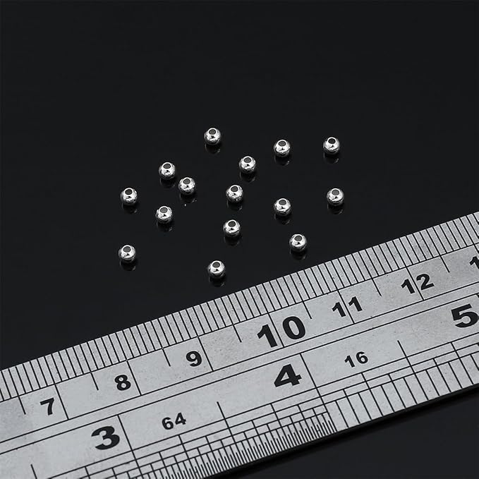 925 Sterling Silver Round Beads 2.5mm 50pcs for Jewelry Making Findings