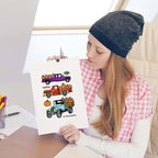 GLOBLELAND Autumn Truck Pumpkin Clear Stamps Harvest Maple Leaves Silicone Clear Stamp Seals Text Transparent Stamps for DIY Scrapbooking Cards Making Photo Album Journal