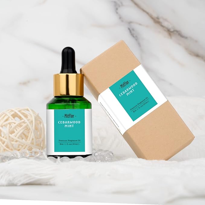 Cedarwood Mint Fragrance Oil, MitFlor Single Scented Oil, Premium Grade Fragrance Oil for Candle Making, Soap Making Scents, Large Size Aromatherapy Oil, Forest Scents for Home Fragrance, 30ml