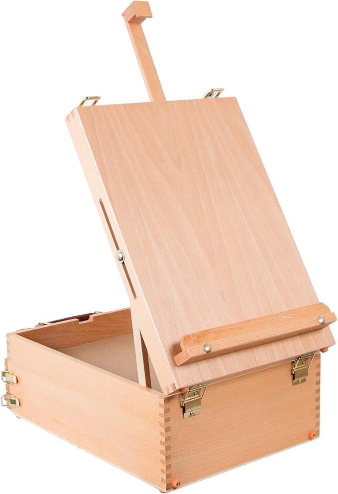 Kuyal Art Supplies Box Easel Sketchbox Painting Storage Box-Adjustable Design with Large 2-Drawer