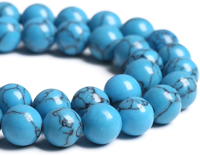 8MM 46PCS Blue Turquoise Spacer Loose Beads for Jewelry Making DIY Bracelet Necklace