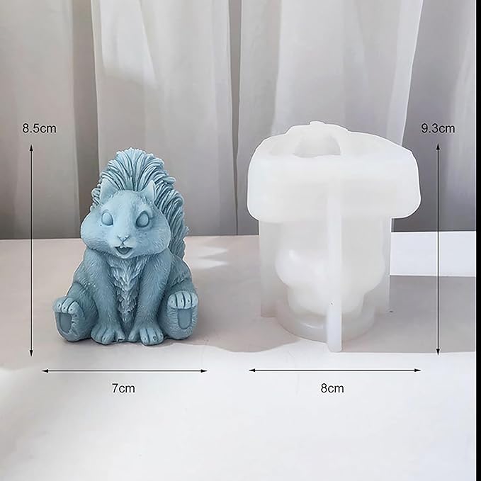 Squirrel Candle Mold - Resin Casting Silicone Molds for Home Decor & Candle Making Wave Spiral Mold