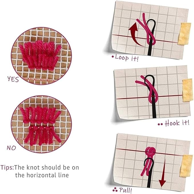 Ylkgogo Latch Hook Kits for Adults, Color Printed DIY Rug Carpet Needlework for Home Decoration Festival Gift 20.5"X 15" (Mushroom)