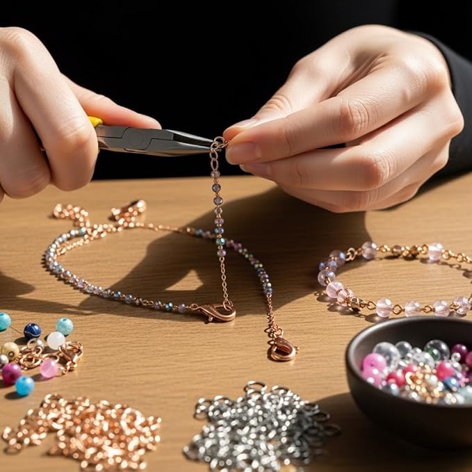 Mandala Crafts 16mm Rose Gold Color Metal Lobster Clasps for Jewelry Making - 100 Lobster Claw Clasps with Jump Rings Jewelry Findings Kit for Necklaces Bracelets Charms Fasteners