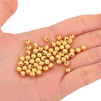 18K Gold Plated Round Spacer Beads 5mm 60pcs for Jewelry Making Findings Non Tarnish