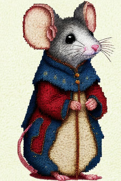 YAKOLECI Latch Hook Kits for Adults, Color Printed DIY Rug Crafts Arts Carpet for Home Decoration Festival Gift (Mr. Mouse)