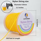 0.8mm Nylon String, Strong Bracelet String, Durable Nylon Cord for Jewelry Making, Bracelets, Beading, Necklaces, Rattail Braiding, Kumihimo, Wind Chimes, Blinds and Handicrafts