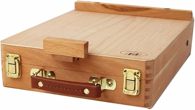 Art Supplies Box Easel Sketchbox Painting Storage Box, Adjust Wood Tabletop Easel for Drawing & Sketching Student (Painting Easel Box)
