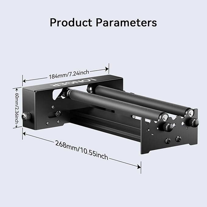 Longer Laser Engraver Rotary Roller, Y-axis Laser Engraver Attachment 360° Rotation, a Good Partner for Laser Engraving Machine， Compatible with Other Brands of Engraver