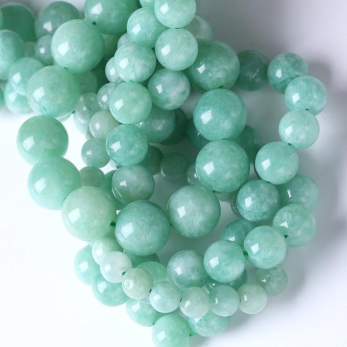 10mm 36pcs Natural Stone Burmese Jade Beads for Jewelry Making DIY Bracelet Crystal