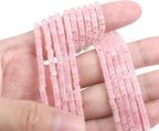 Natural Rose Quartz Spacer Beads Caps Flat Round Loose Beads for Beading Jewelry Making 3mmx2mm 38cm