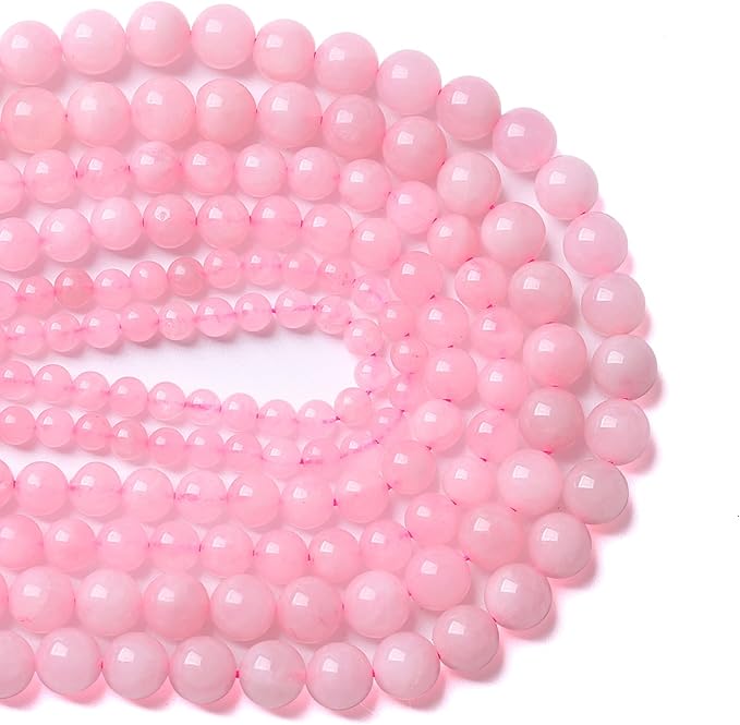 8MM 46PCS Natural Stone Brazilian Rose Quartz Crystal Beads for Jewelry Making DIY Bracelet