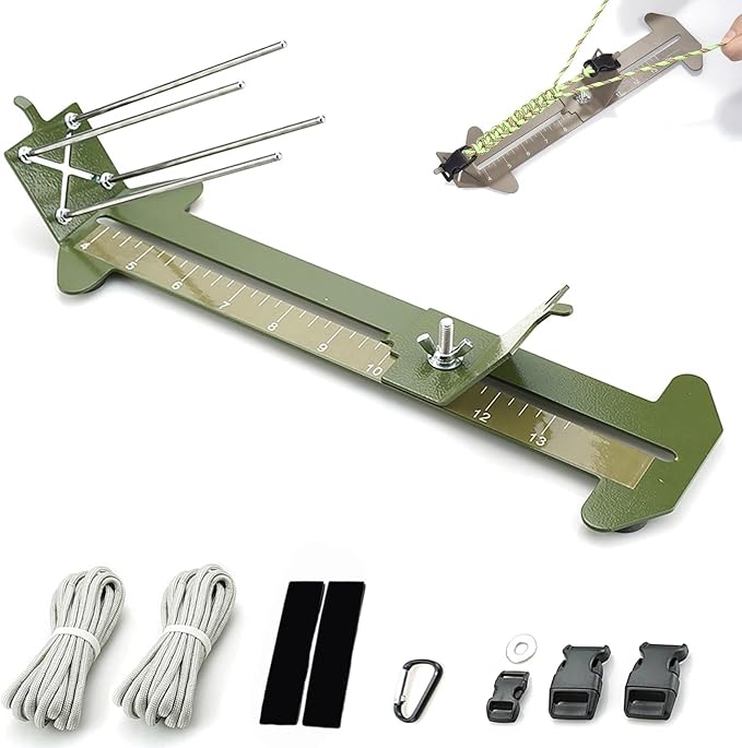 Paracord Jig Tools Bracelet Making Kit Accessories Adjustable Paracord Jig Kit with 2 Cords and 3 Buckles Bracelet Adjustable Length 4" to 13" (Army Green)