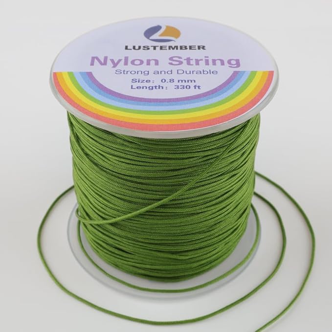 0.8mm Nylon String, Strong Bracelet String, Durable Nylon Cord for Jewelry Making, Bracelets, Beading, Necklaces, Rattail Braiding, Kumihimo, Wind Chimes, Blinds and Handicrafts