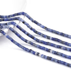 Natural Blue Sodalite Spacer Beads Caps Flat Round Loose Beads for Beading Jewelry Making 3mmx2mm 38cm