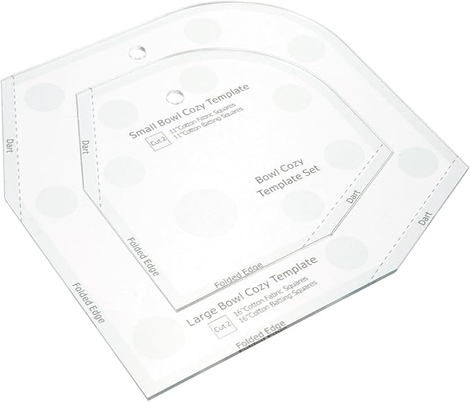 EXCEART Acrylic Sewing Template Ruler for Quilting and Patchwork with Bowl Cozy Pattern Lightweight Durable Acrylic for Home and Craft Use 3 Sizes