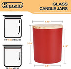 SHOWIN 10 OZ Thick Candle Jars for Making Candles 15 Pcs, Empty Jars with Wood Lids for Candle Making, Sample Container, Christmas