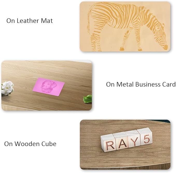 Longer 77pcs Laser Engraving Material Kit DIY Material Package for Custom Business Card Metal Plywood Pet ID Keychain