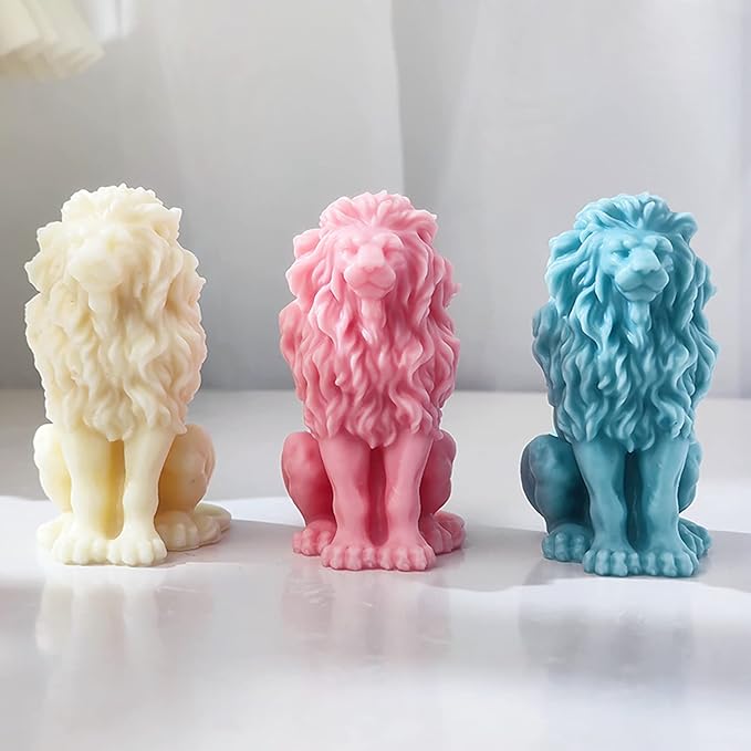 Lion Mold Lookout Silicone Resin Mold for Animal Candle Cake Clay Making Craft Supplies 3D