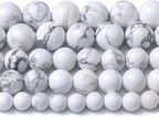 60pcs 6mm AAA Natural Stone Beads White Howlite Turquoises Round Loose Beads for Jewelry Making DIY Bracelet (White Howlite Turquoises, 6mm)
