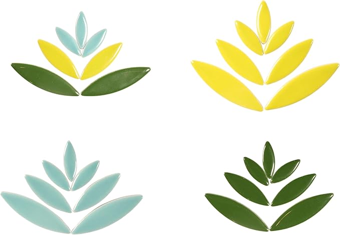 VerzTile Mosaic Tiles for Crafts - Petal Shaped Ceramic Tile Craft Hobbies & Art Projects 39 Color Options Endless Creativity DIY Design (Light Green Mix)