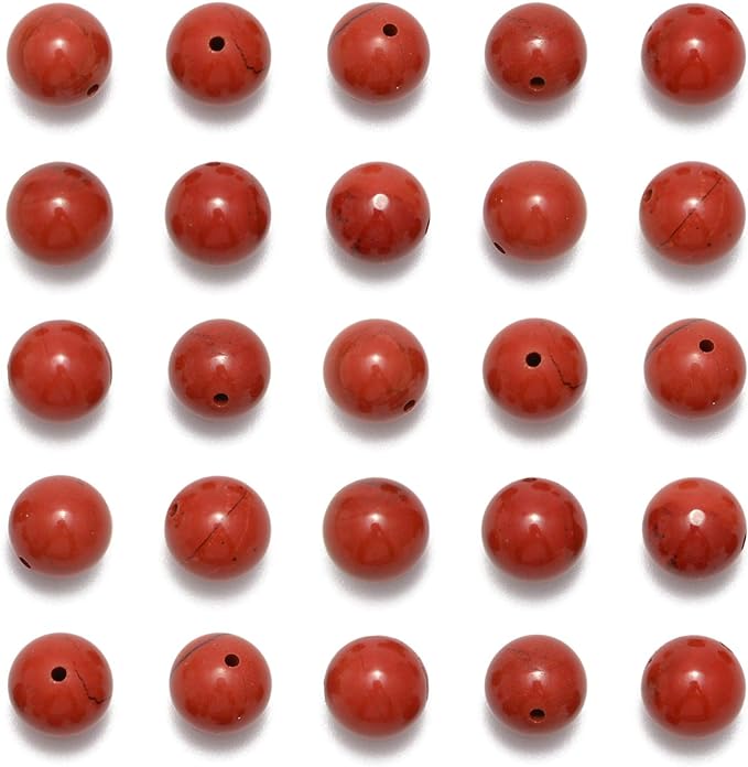 NCB 200pcs 4mm Red Jasper Loose Beads for Jewelry Making, Natural Semi Precious Beads Round Smooth Gemstones Spacer Beads Charms for Necklaces Bracelets (Red Jasper, 4mm 200Beads)