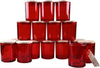 Thick Candle Jars for Making Candles 16 Pcs, 7 OZ Empty Jars with Wood Lids for Candle Making, Sample Container, Red