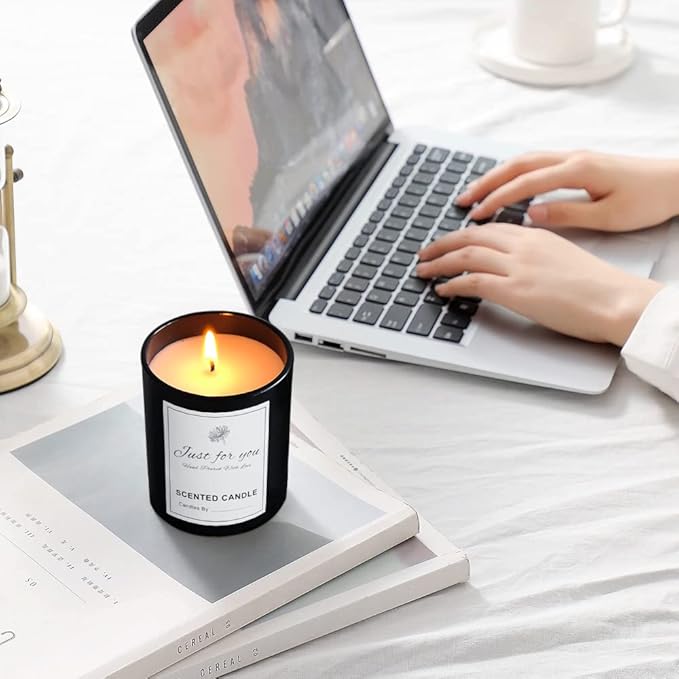 CONNOO 15 Pack 7 OZ Matte Black Candle Jars with Bamboo Lids for Making Candles, Thick Glass Candle Jars Empty Jars in Bulk with lids - Dishwasher Safe