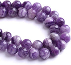120PCS 6MM Purple Amethyst Dream Lace Beads Natural Quartz Crystal Stone Loose Beads for Jewelry Making DIY Bracelet Grade A+