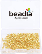 14K Gold Plated Round Spacer Beads 2.5mm 500pcs for Jewelry Making Findings Non Tarnish