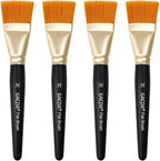 1 1/2 inch Flat Paint Brushes for Acrylic Painting,4 Pieces 38mm Large Craft Basecoating PaintBrushes with Wooden Handle for Acrylic, Oil, Body, Facial mask Brushes