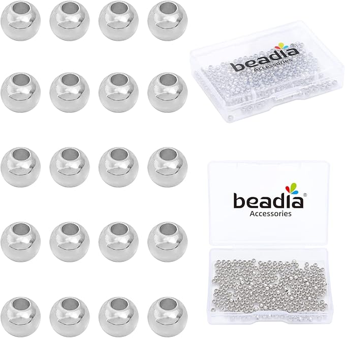 Platinum Plated Round Spacer Beads 3mm 300pcs for Jewelry Making Findings Non Tarnish
