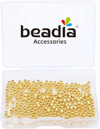 14K Gold Plated Round Spacer Beads 3mm 300pcs for Jewelry Making Findings Non Tarnish