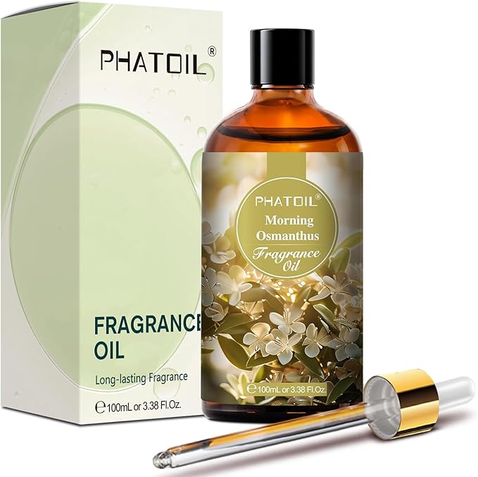 PHATOIL Morning Osmanthus Fragrance Oils for Aromatherapy, 3.38FL.OZ Diffuser Oils for Home, Perfect for Aromatherapy, Humidifiers, Yoga, DIY Candle and Soap Making - 100ml