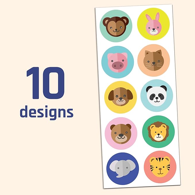 40 Sheets - Animal Stickers Sheets - 400 Stickers, 1.5"