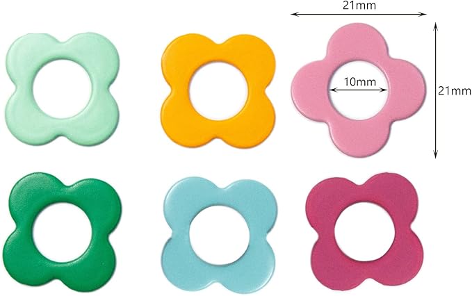 Multicolor Flower Shape Metal Stitch Markers Ring Mini Crochet Markers Knitting Markers for Weaving,Knitting