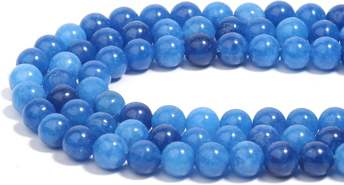 45pcs 8mm Natural Stone Beads Kyanite Beads Crystal Gemstone for Jewelry Making, DIY Bracelet Necklace